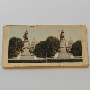 ANTIQUE STEREOGRAPH CARD James A. Garfield Memorial